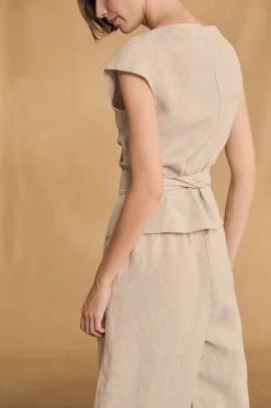 Tilo, gray and brown striped top