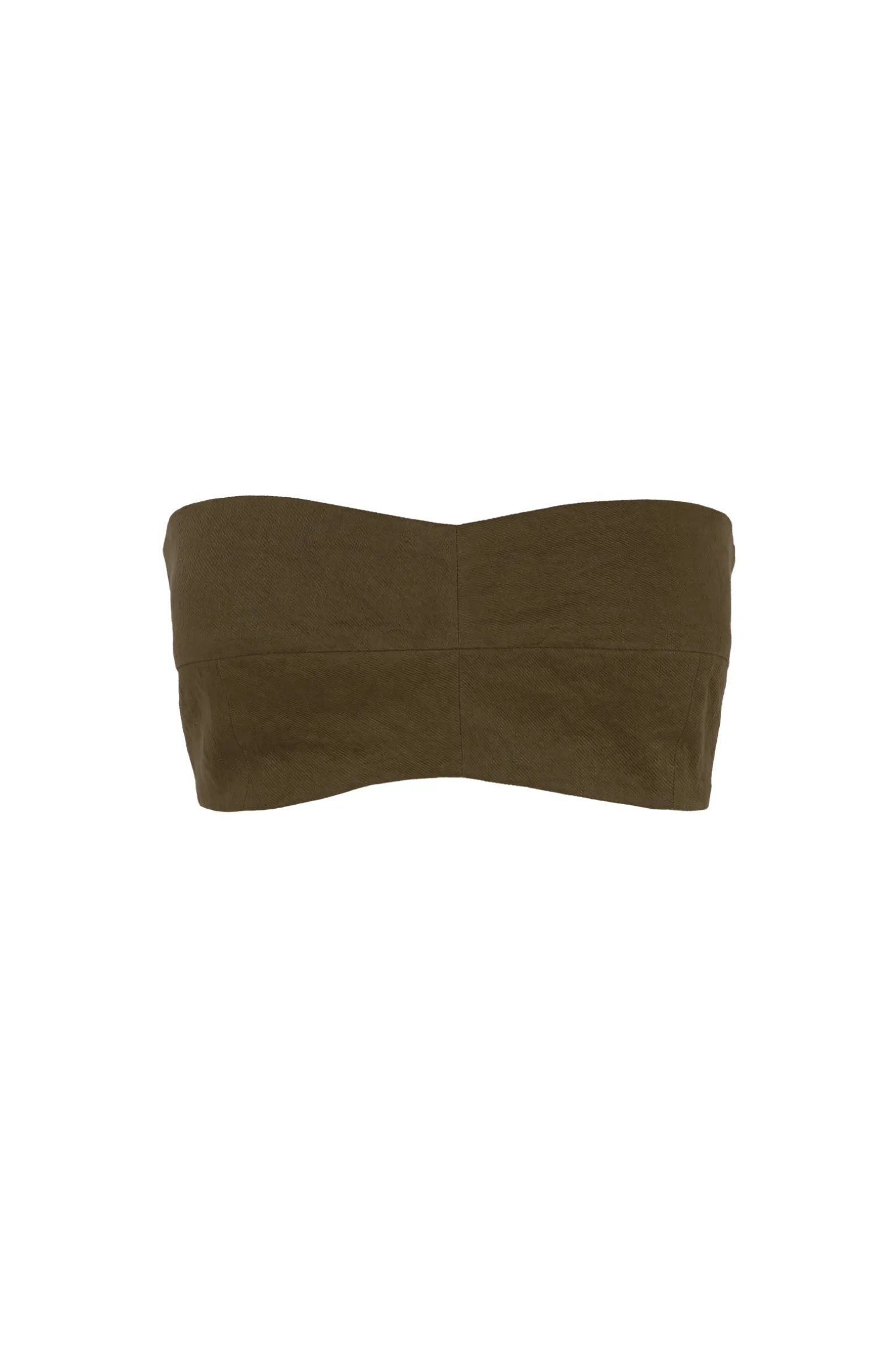 Tourmaline, khaki bustier top