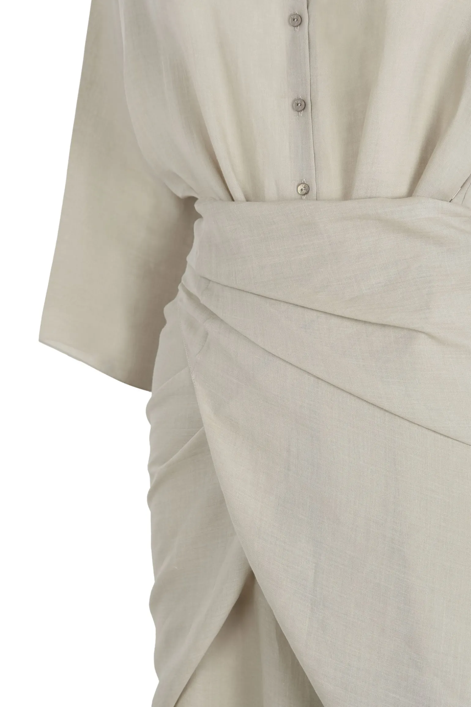 Tramonto, sage green ramie midi dress