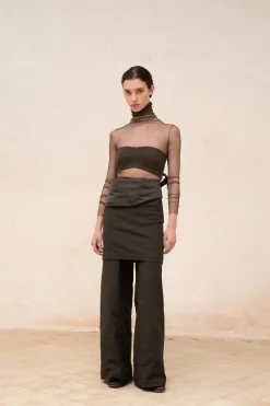 Turmalina, graphite bustier top