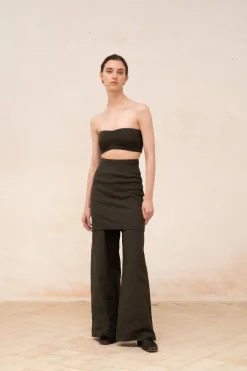 Turmalina, graphite bustier top