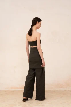 Turmalina, graphite bustier top