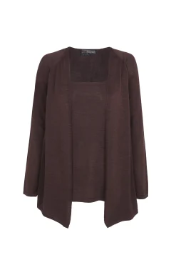 Tussa, aubergine silk knit cardigan