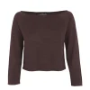 Tussa, eggplant silk knit top