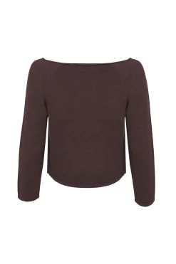 Tussa, eggplant silk knit top