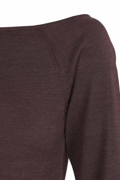 Tussa, eggplant silk knit top