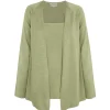 Tussa, green silk knit cardigan