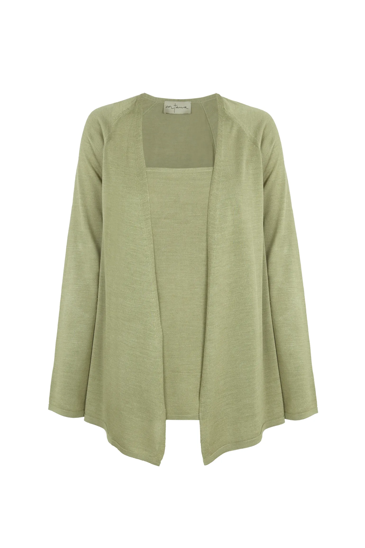 Tussa, green silk knit cardigan