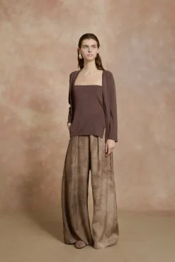 Tussa, nacar silk knit cardigan