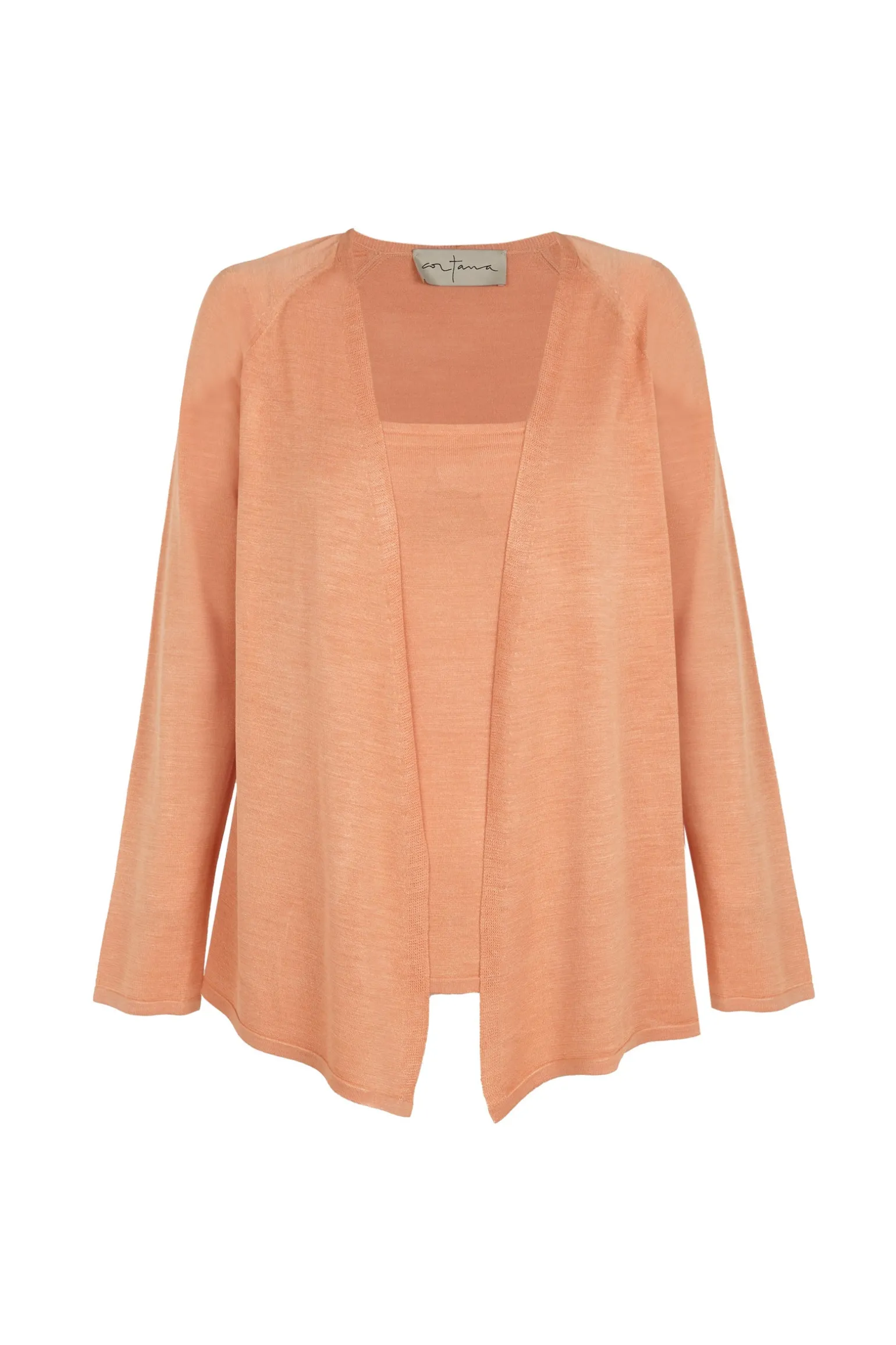 Tussa, tangerine silk knit cardigan