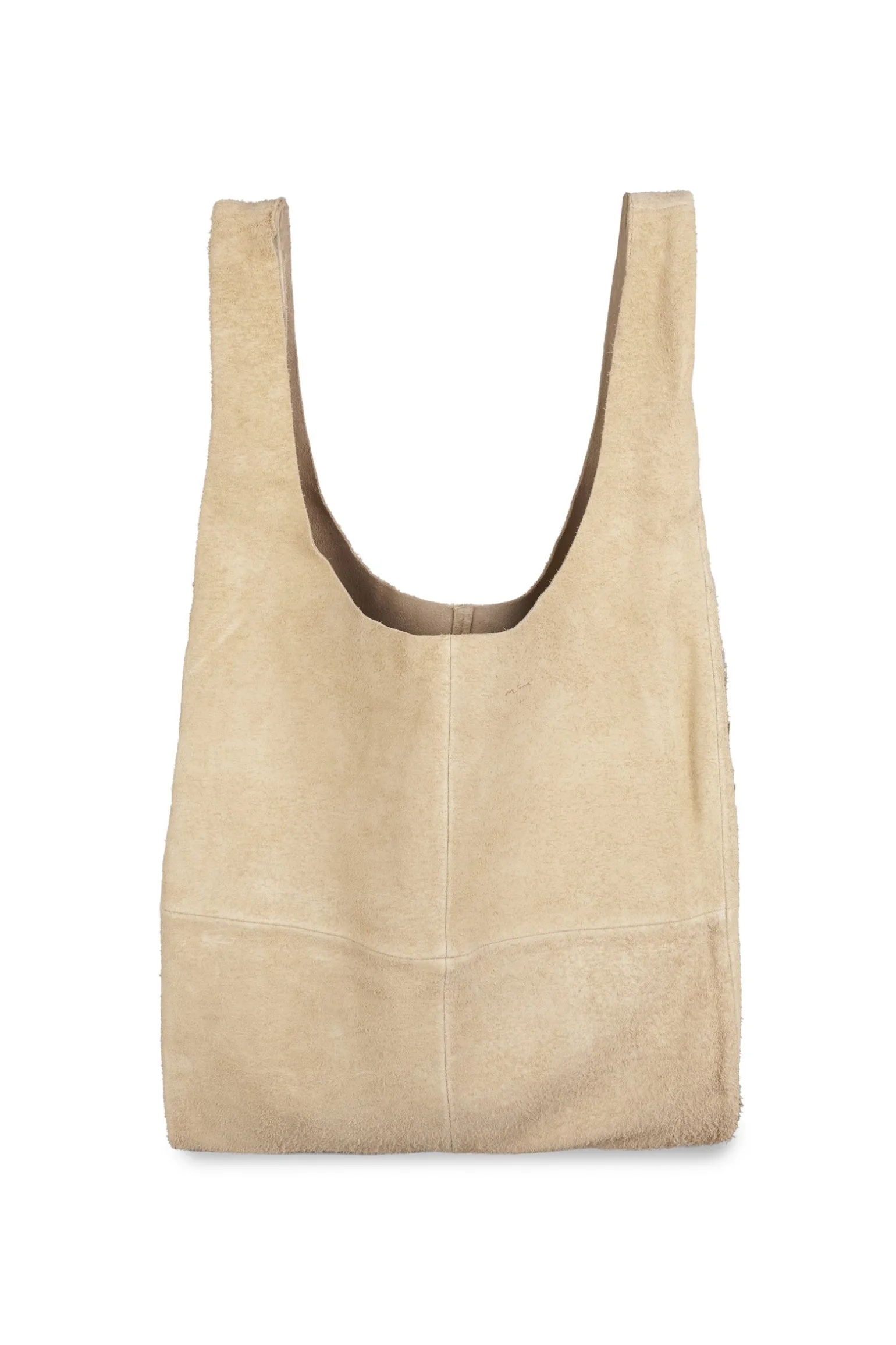 U L, bag in ecru brushed suede