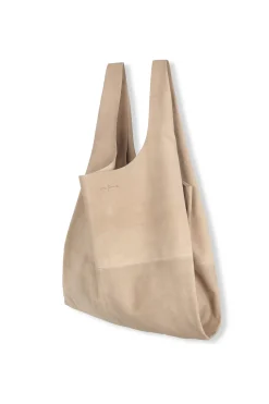 U XL, beige suede bag