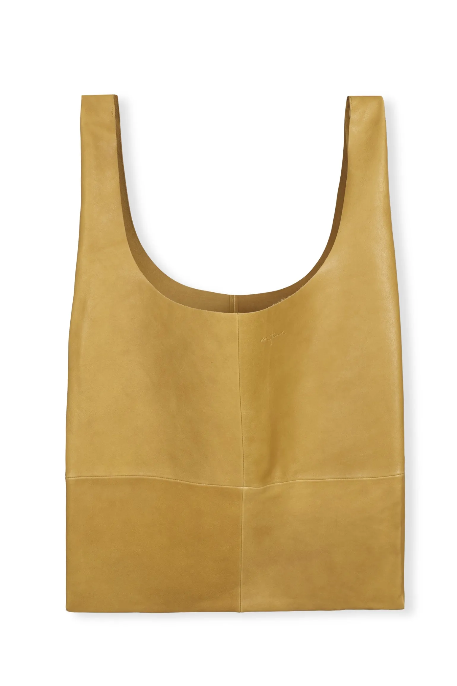 U XL, mustard leather bag