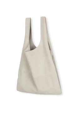 U XL, stone suede bag
