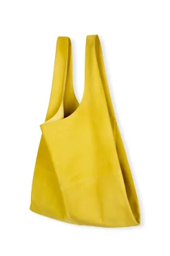 U XL, yellow suede bag