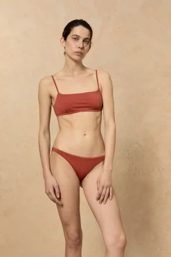 Umi, red bandeau bikini top