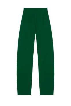 Viena, emerald green linen and virgin wool pants