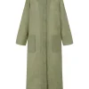 Wax, green waxed cotton raincoat