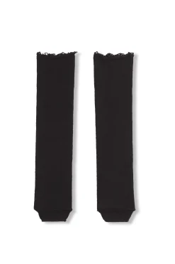 Winter, black wool and cashmere leg warmers
