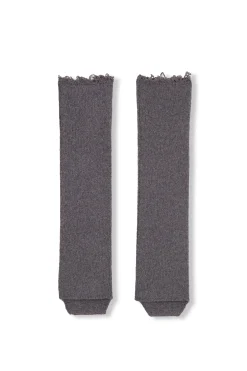 Winter, gray melange wool and cashmere leg warmers