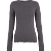 Winter, gray melange wool and cashmere sweater