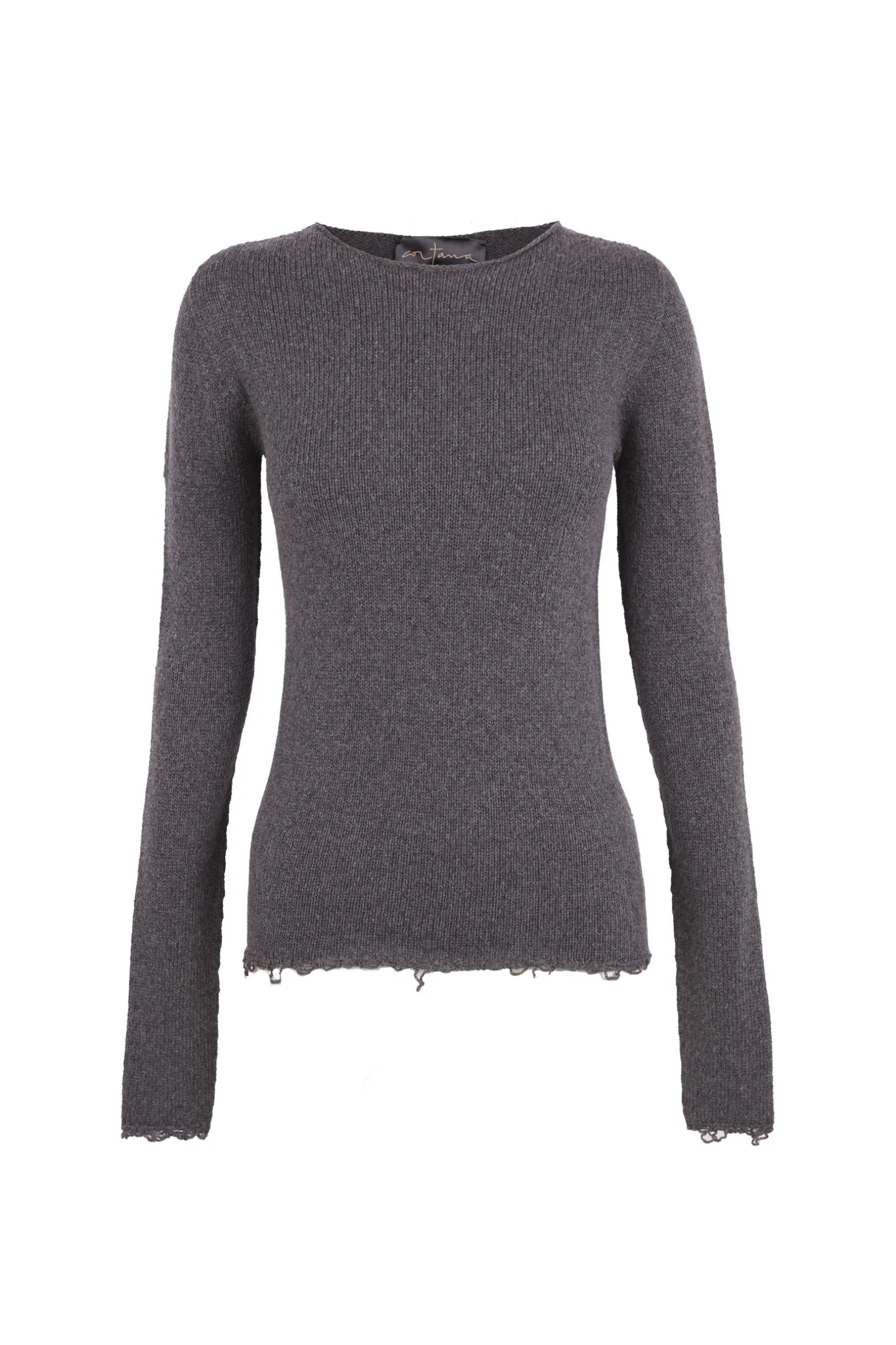 Winter, gray melange wool and cashmere sweater