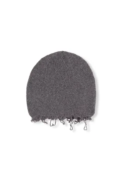 Winter, grey melange wool and cashmere beanie