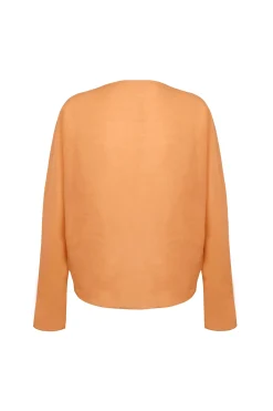 Yo, tangerine ramie top