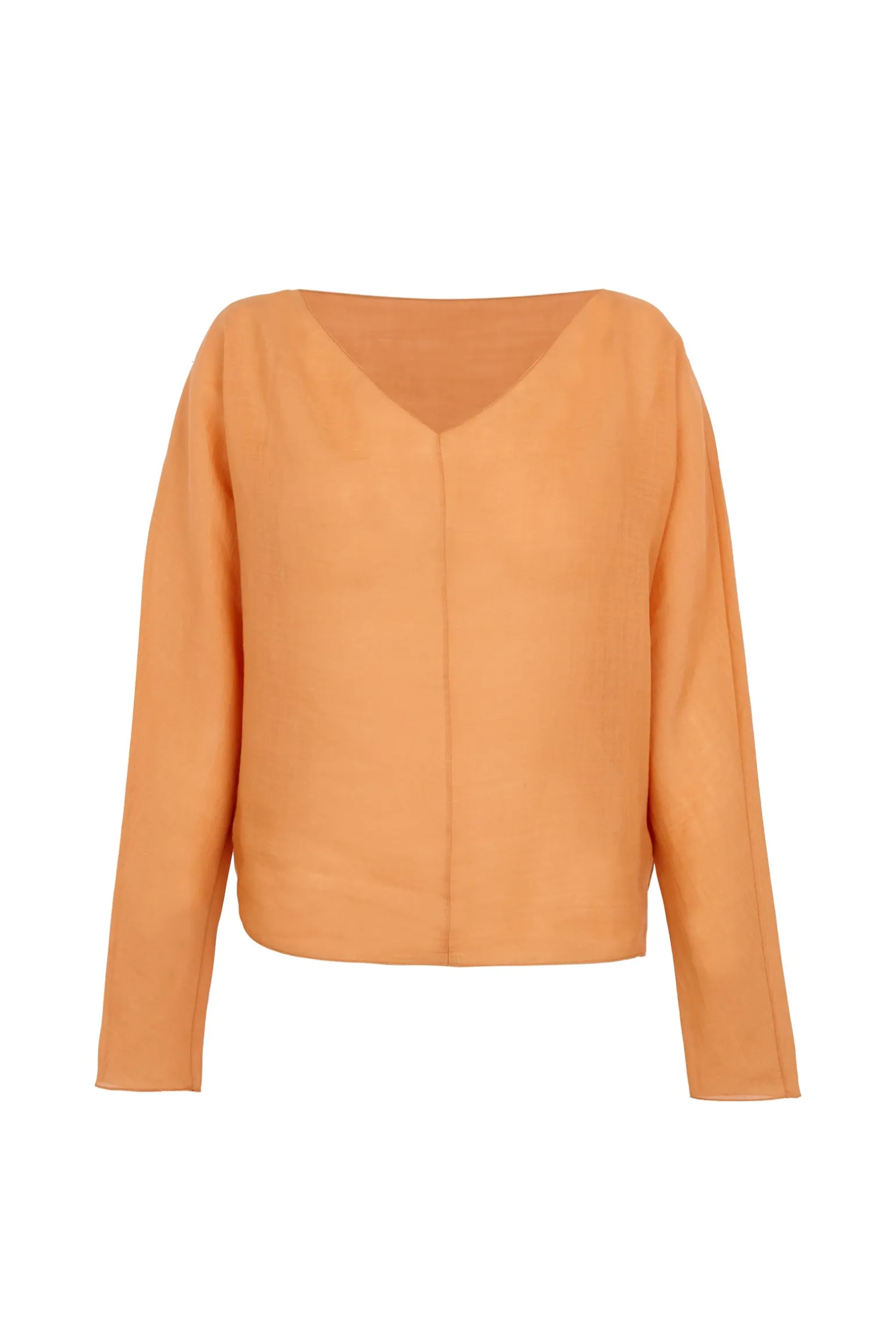 Yo, tangerine ramie top