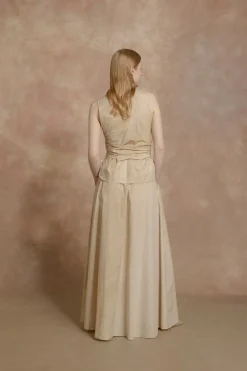Yoko, fade beige long skirt