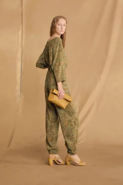 You, trap print silk top