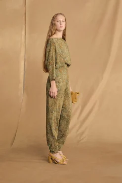 You, trap print silk top