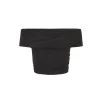 Zaida, graphite silk tulle crop top
