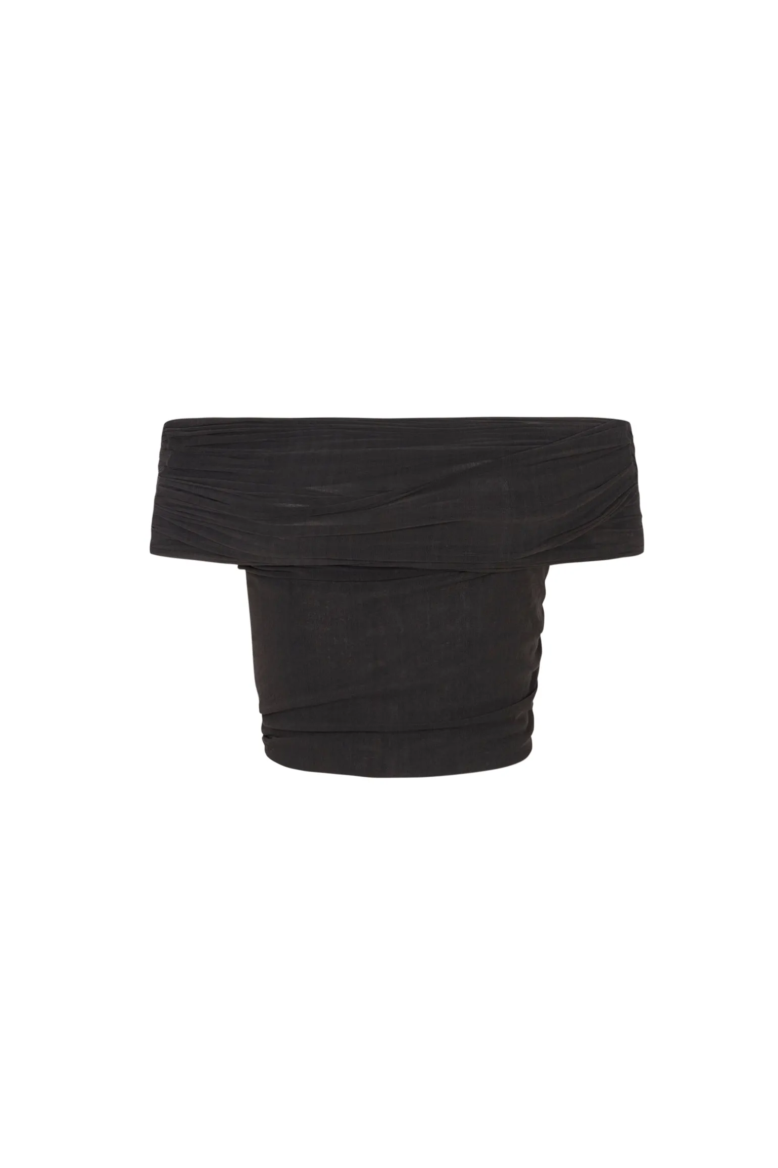 Zaida, graphite silk tulle crop top