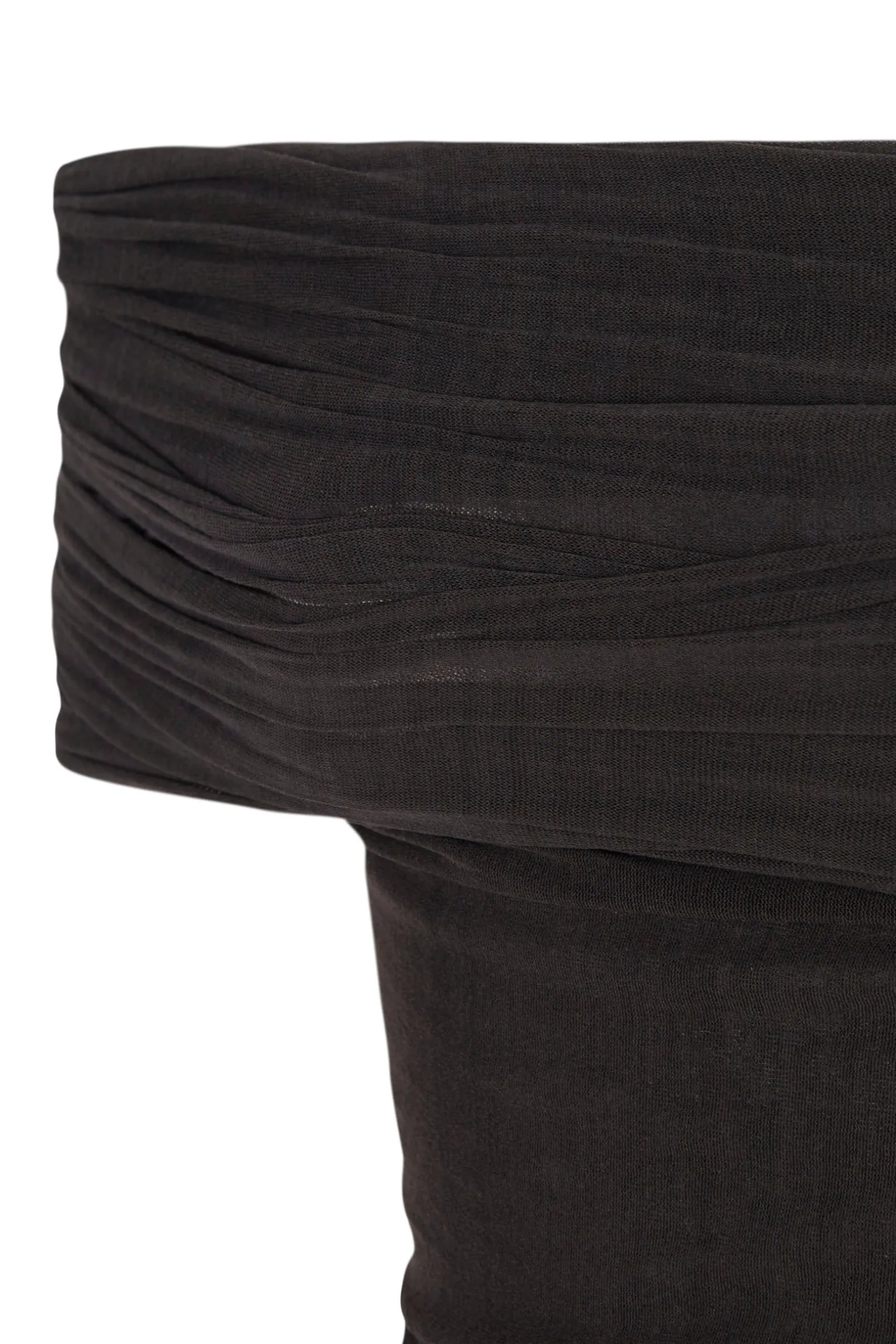Zaida, graphite silk tulle crop top