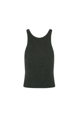 Zakia, green top in baby alpaca, wool and silk