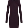 Zico, burgundy mini dress in baby alpaca and merino wool