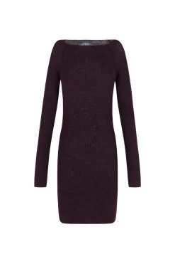 Zico, burgundy mini dress in baby alpaca and merino wool