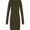 Zico, khaki mini dress in baby alpaca and merino wool