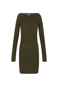 Zico, khaki mini dress in baby alpaca and merino wool