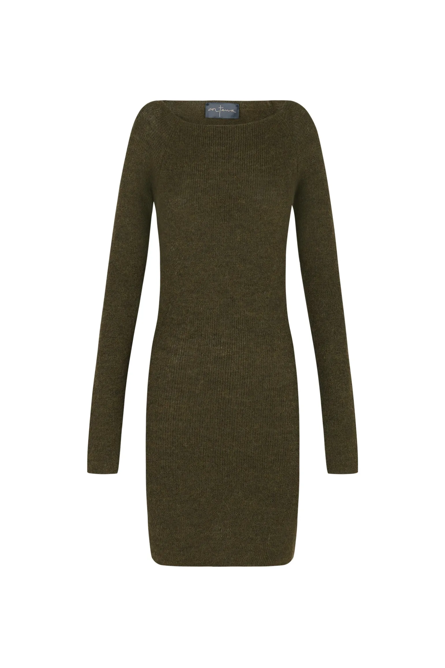 Zico, khaki mini dress in baby alpaca and merino wool