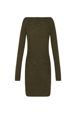 Zico, khaki mini dress in baby alpaca and merino wool