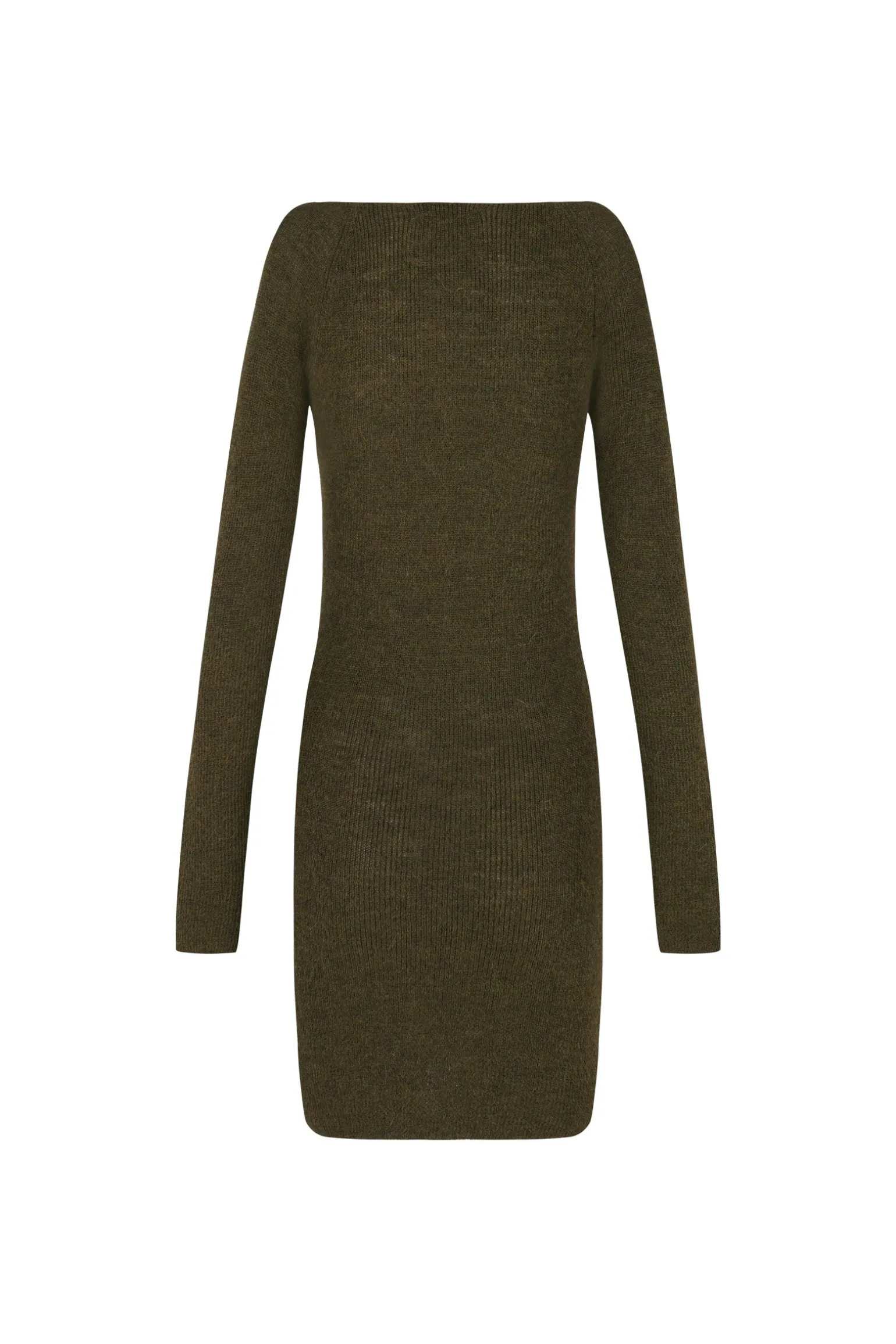 Zico, khaki mini dress in baby alpaca and merino wool